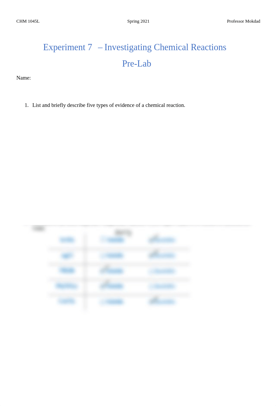 CHM1045L_-_Experiment_7_-_Chemical_Reactions_-_Pre-Lab(1).pdf_dxr9gdi5lop_page1