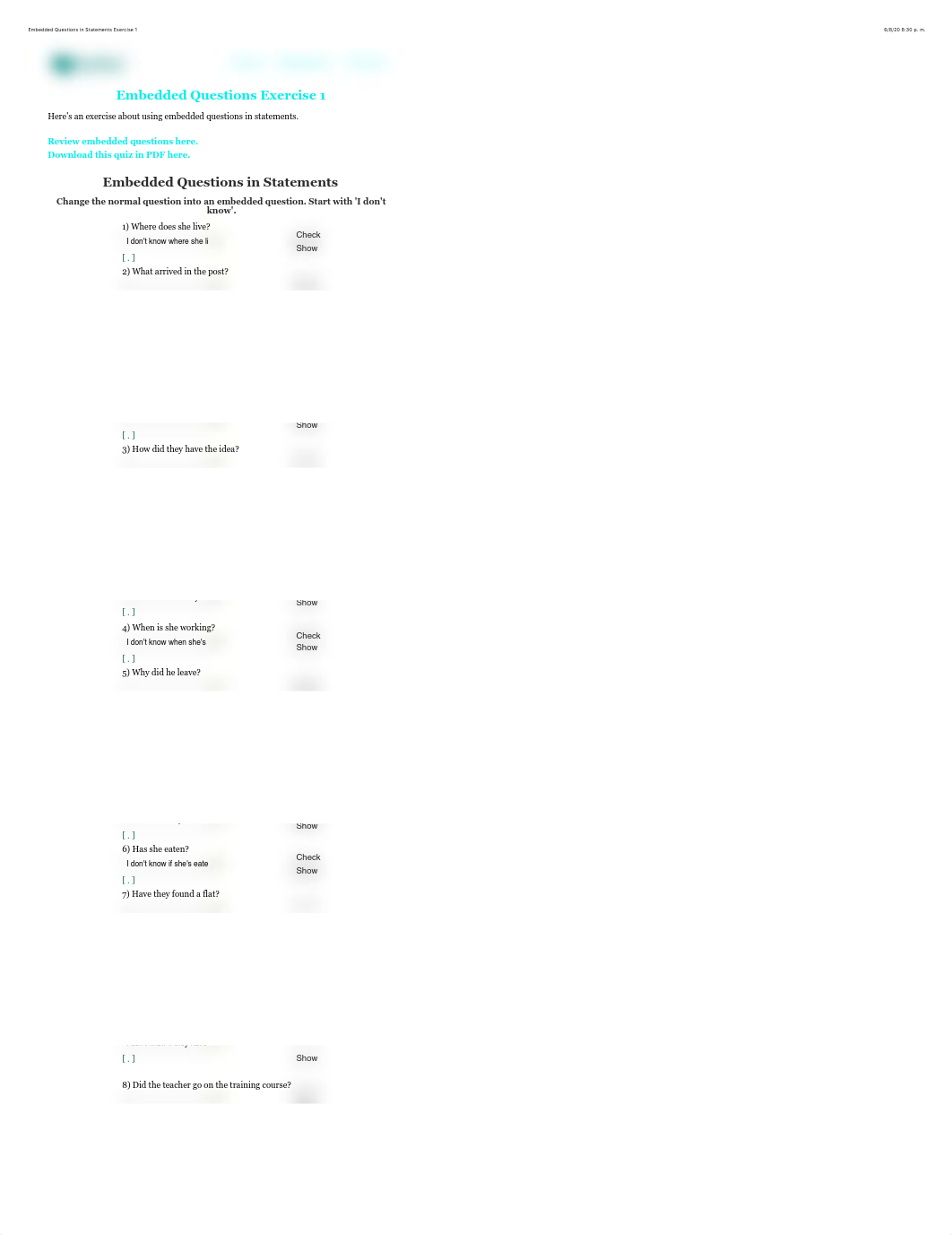 Embedded Questions in Statements Exercise 1.pdf_dxrc7sh63c6_page1