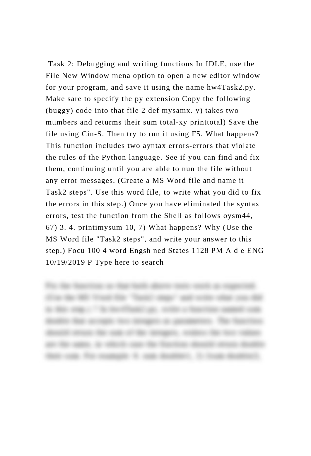 Task 2 Debugging and writing functions In IDLE, use the File New.docx_dxrgme286nu_page2
