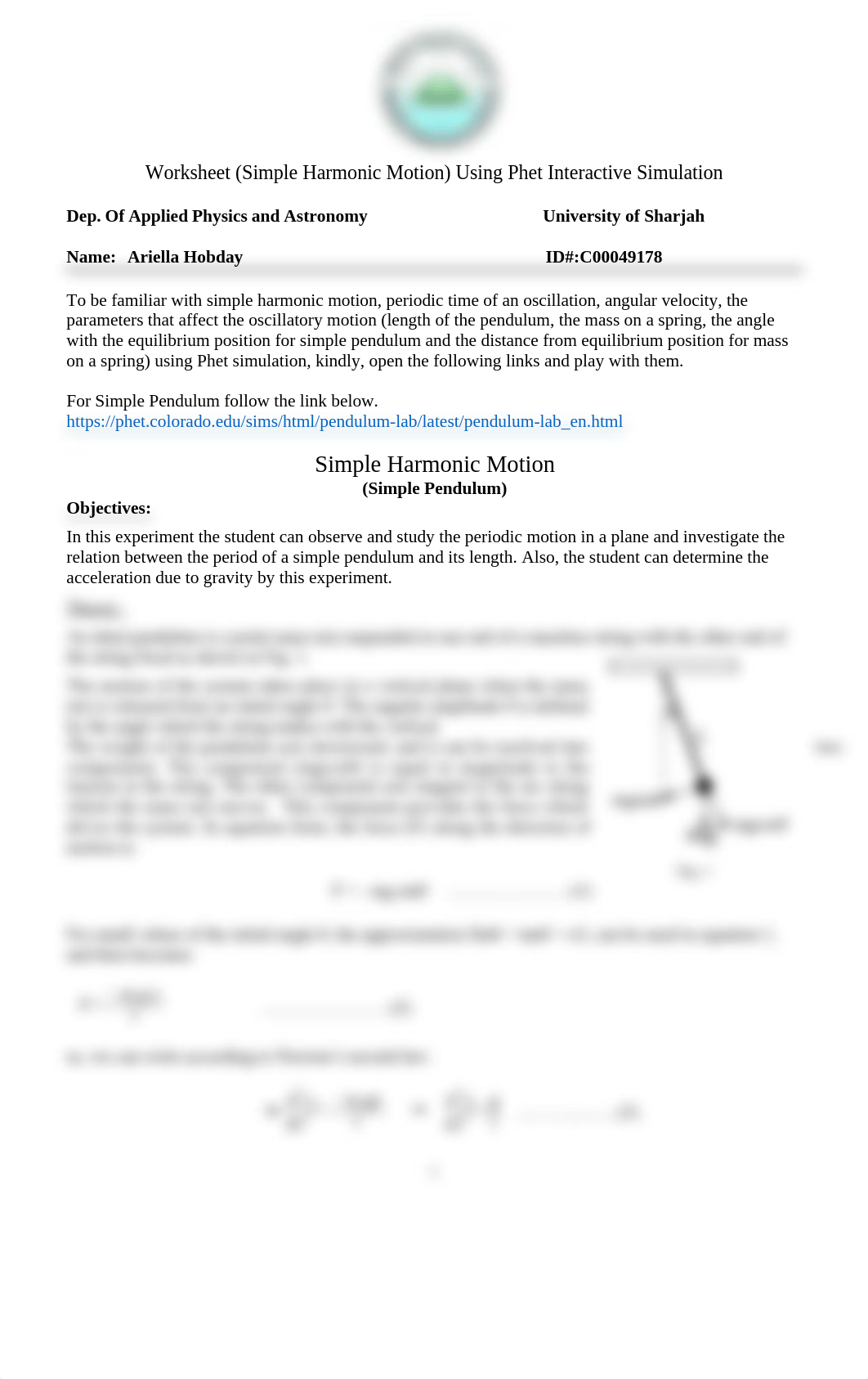 simple harmonic motion (simple Pendulum & Mass on  a Spring).docx_dxrj332erzh_page1