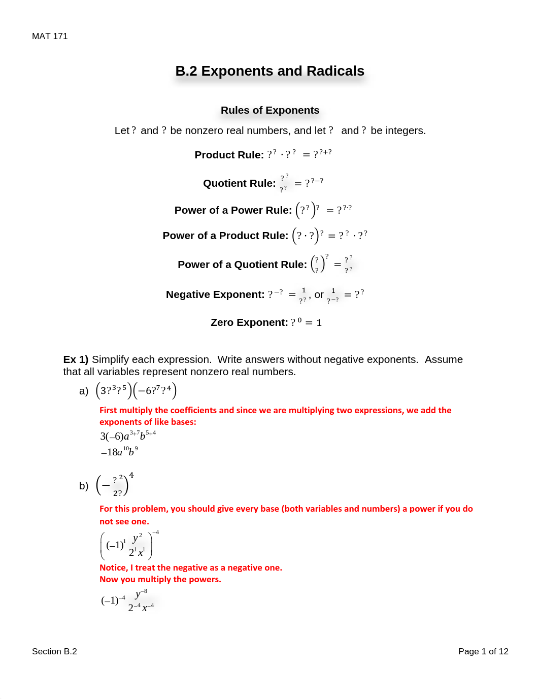 Section B.2 Notes - Exponents and Radicals.pdf_dxtpv40vaee_page1