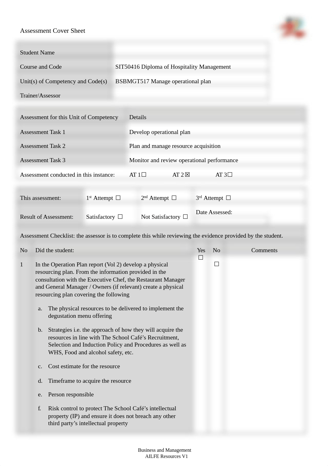 BSBMGT517 Assessment Task 2_Operational Plan Report (Vol 2)_Student Workbook Template.docx_dxufieyjwyj_page1