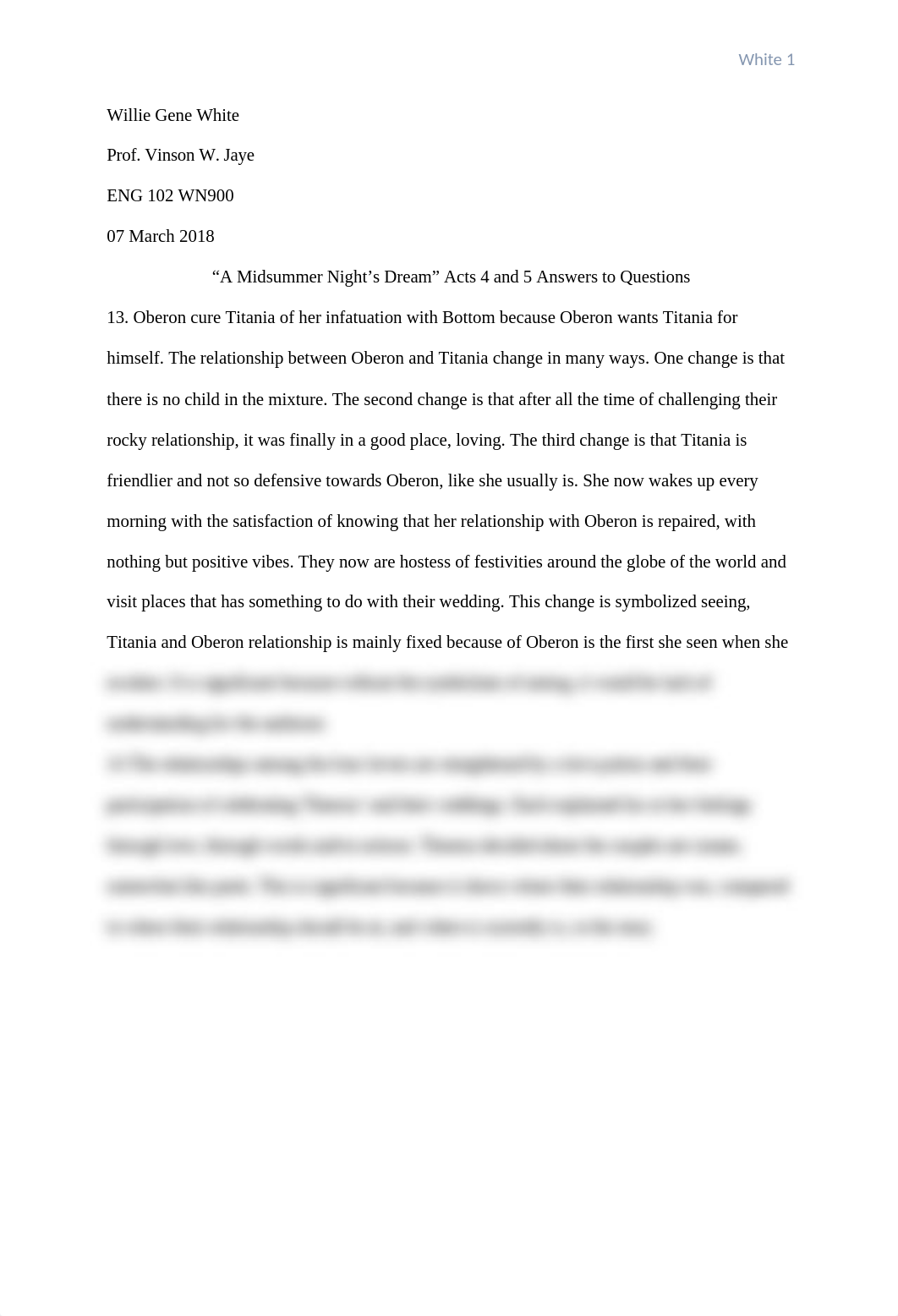 "A Midsummer Night's Dream" Acts 4 and 5 Answers to Questions.docx_dxuj1q227v4_page1