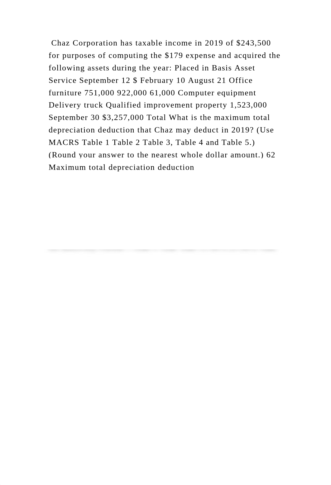 Chaz Corporation has taxable income in 2019 of $243,500 for purposes .docx_dxus54uq30c_page2