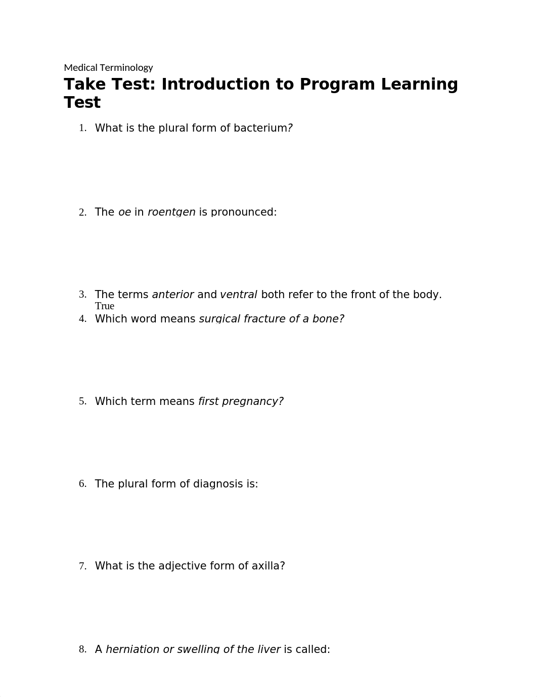 Medical Terminology Ch 1 Introduction to Program Learning Test .docx_dxuxpd0gxlc_page1