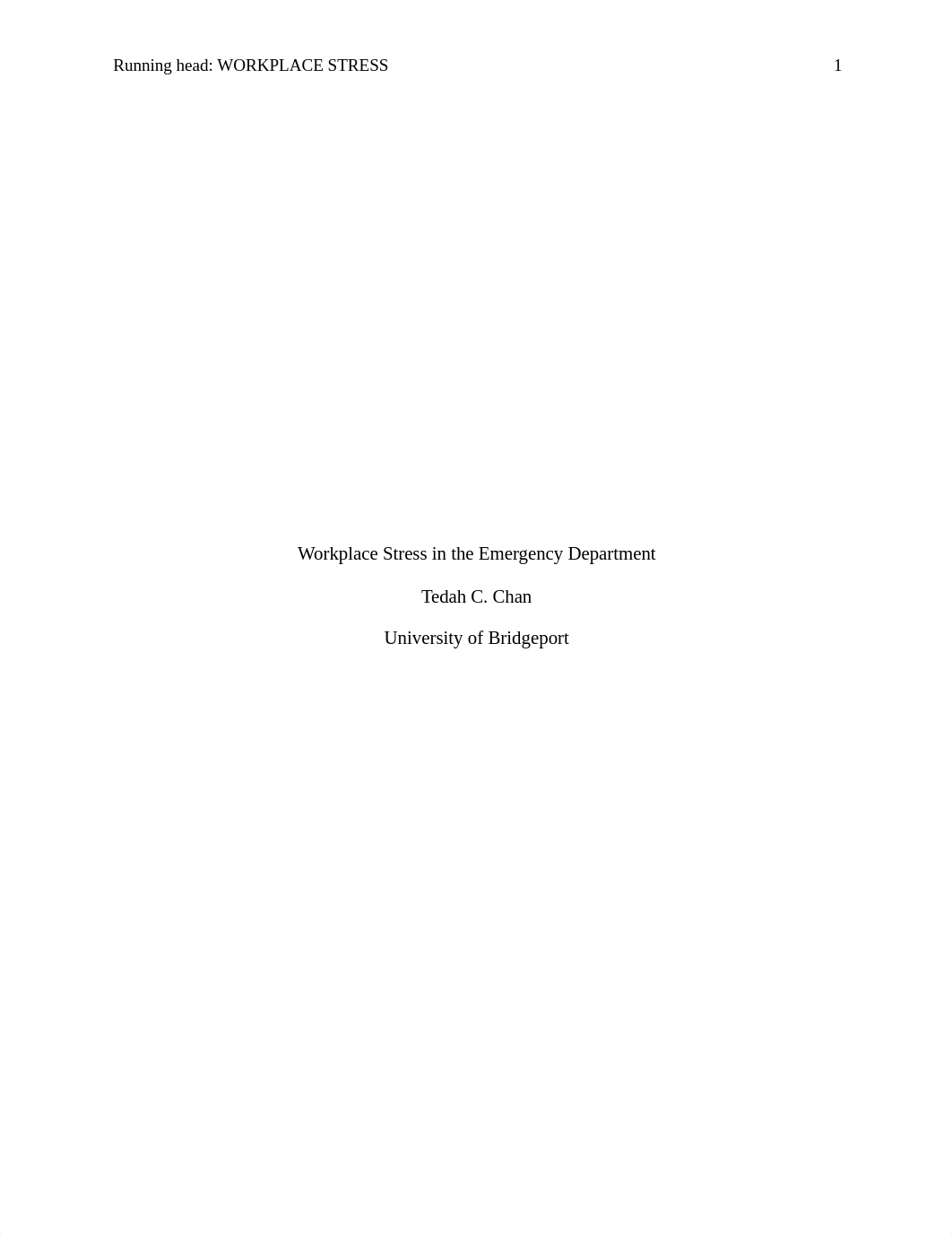 NUR314 Concept Analysis Paper Workplace Stress In The Emergency Department.docx_dxwov7z6kzm_page1