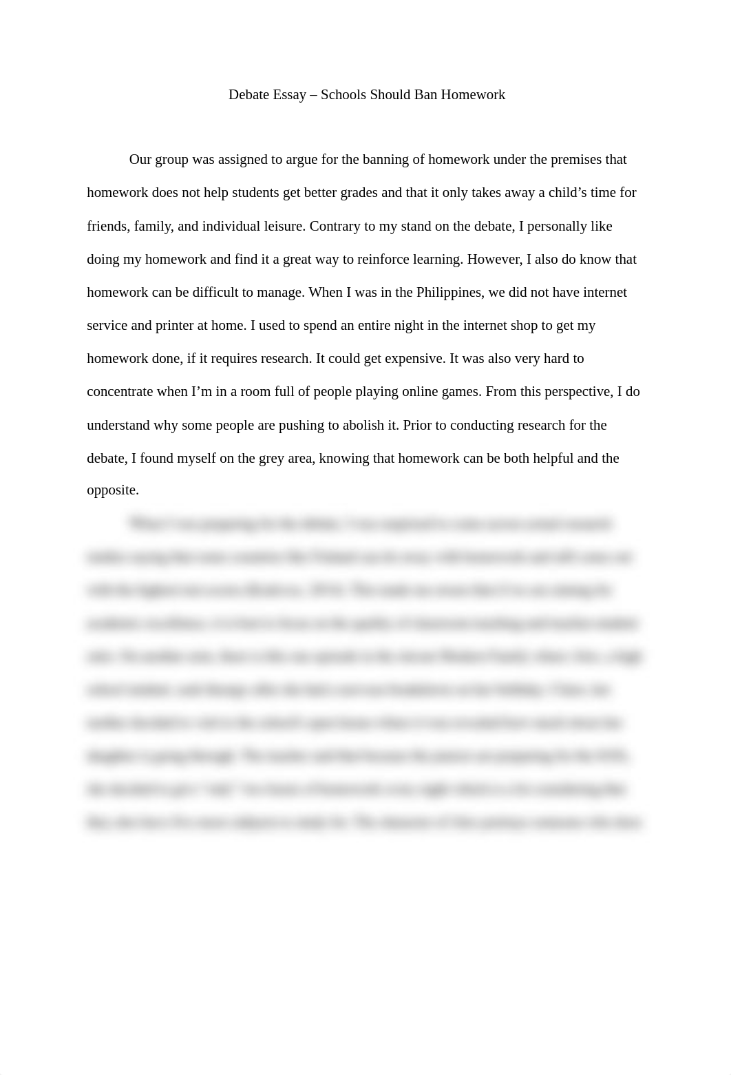 Debate Essay - Schools Should Ban Homework.docx_dxwtrecooy1_page1