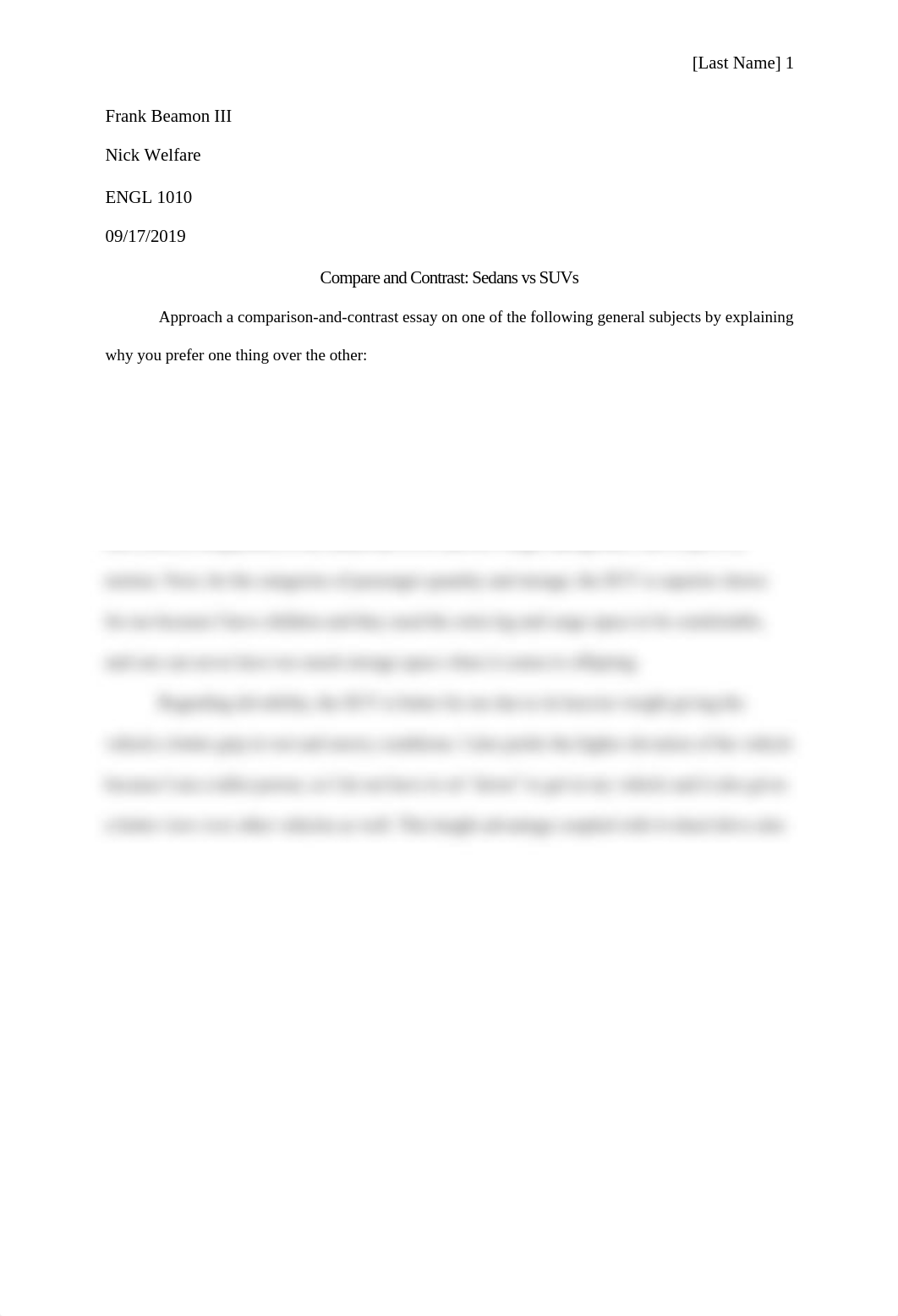 ENGL 1010 Compare and Contrast Sedans Vs SUVs.pdf_dxwv23gntju_page1