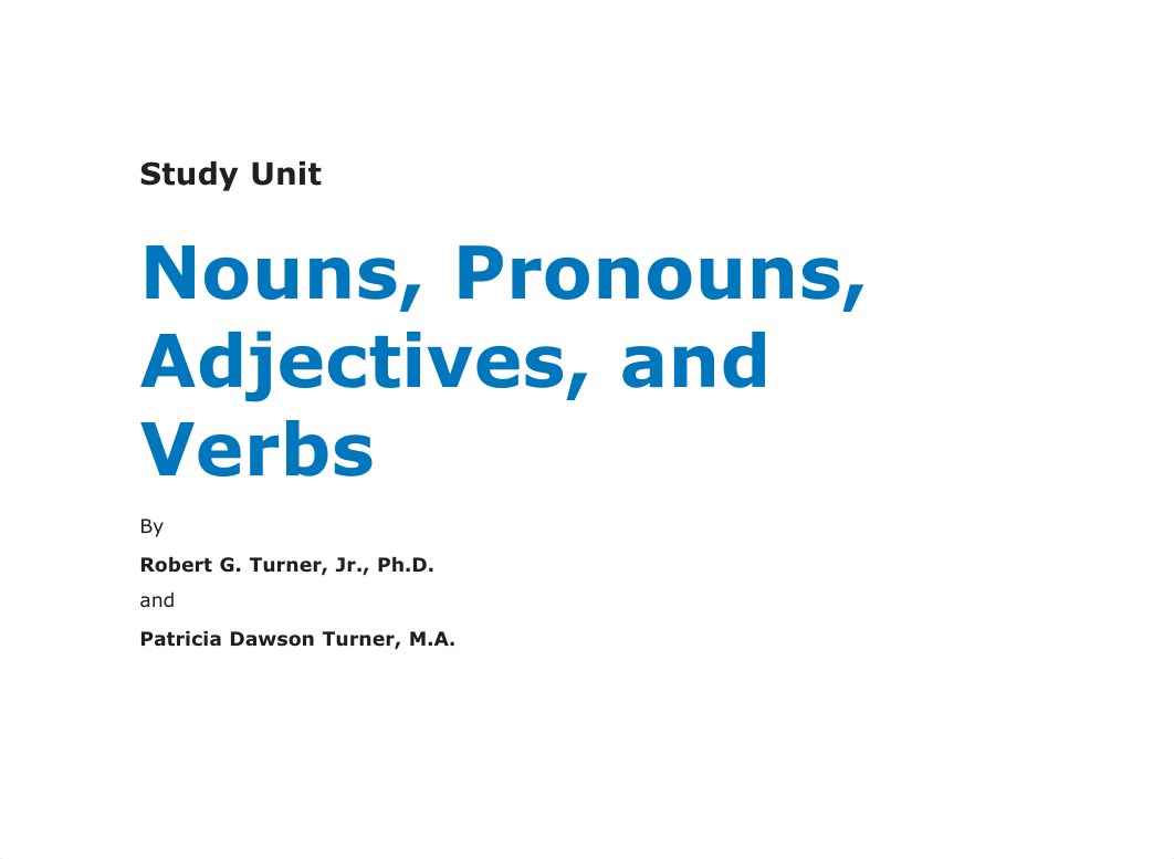 Study Unit Nouns, Pronouns, Adjectives, and Verbs_dxx5b2n4hb2_page1