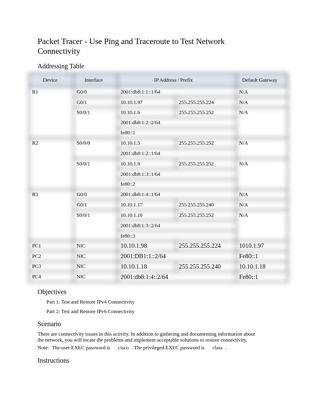 Packet Tracer 13.2.7 use ping and traceroute to test network connectivity.docx_dxx9n1ozpnr_page1