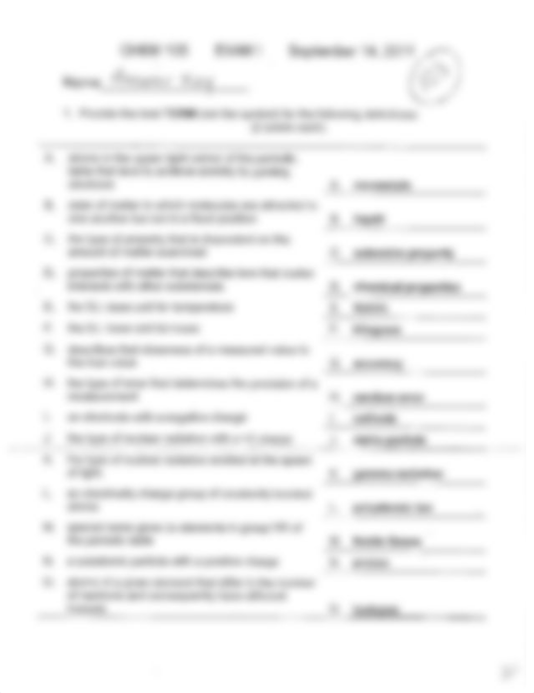 Chemistry Exam Answer Key #1_dxxjtepnosq_page1