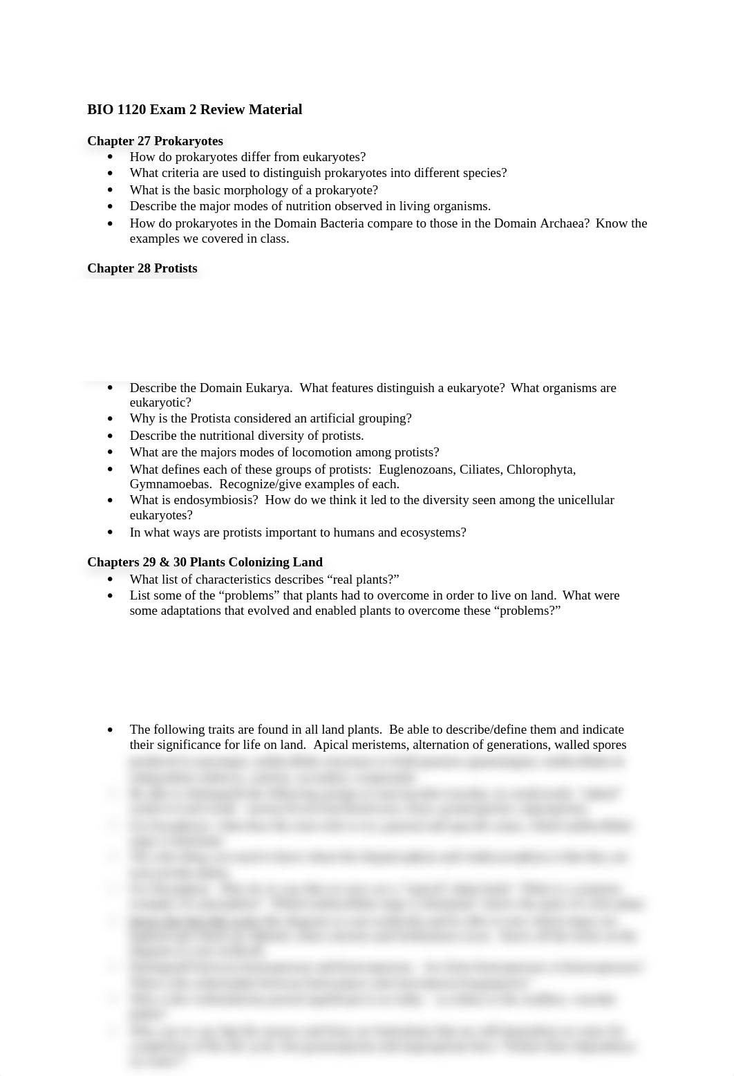 BIO 1120 Exam 2 Review Material 20102_dxydkeyznt1_page1