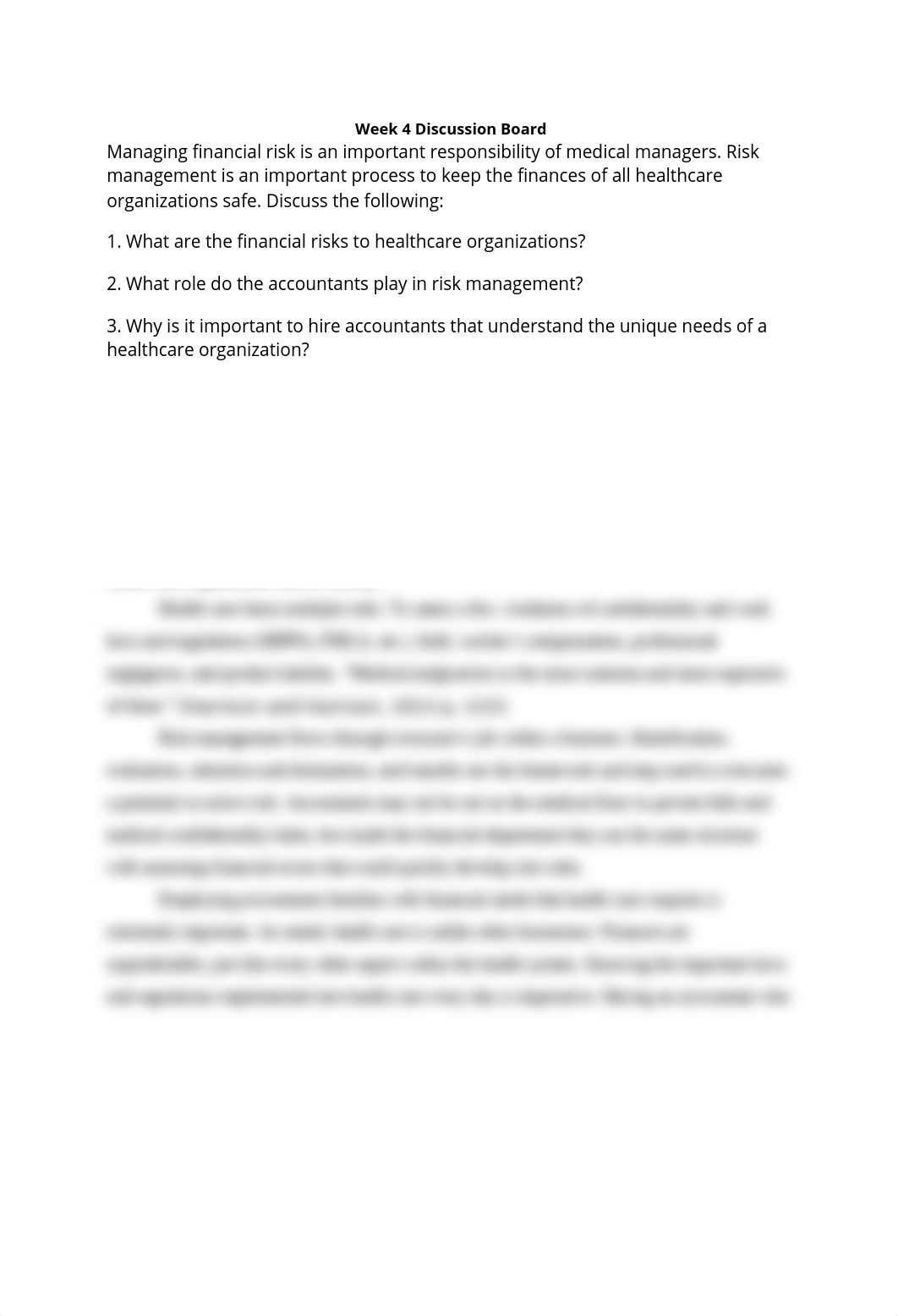 Week 4 Discussion Boar1_Managing Financial Risks in Health Care.docx_dxyrk5f11px_page1