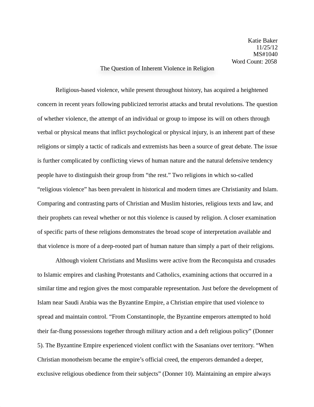 World Religions Paper On Violence and Religion_dxzjdygia4r_page1