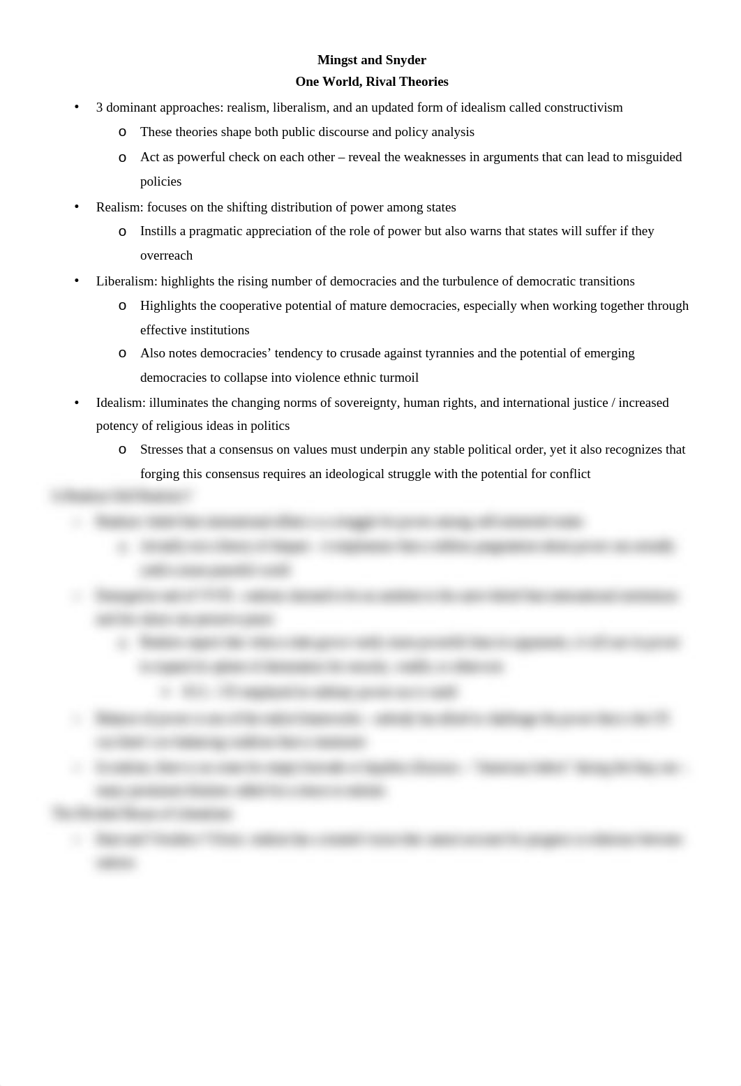 Mingst and Snyder 1-10 and Chapter 3- A Realist Theory of International Politics Notes_dxzlb7jxjzq_page1