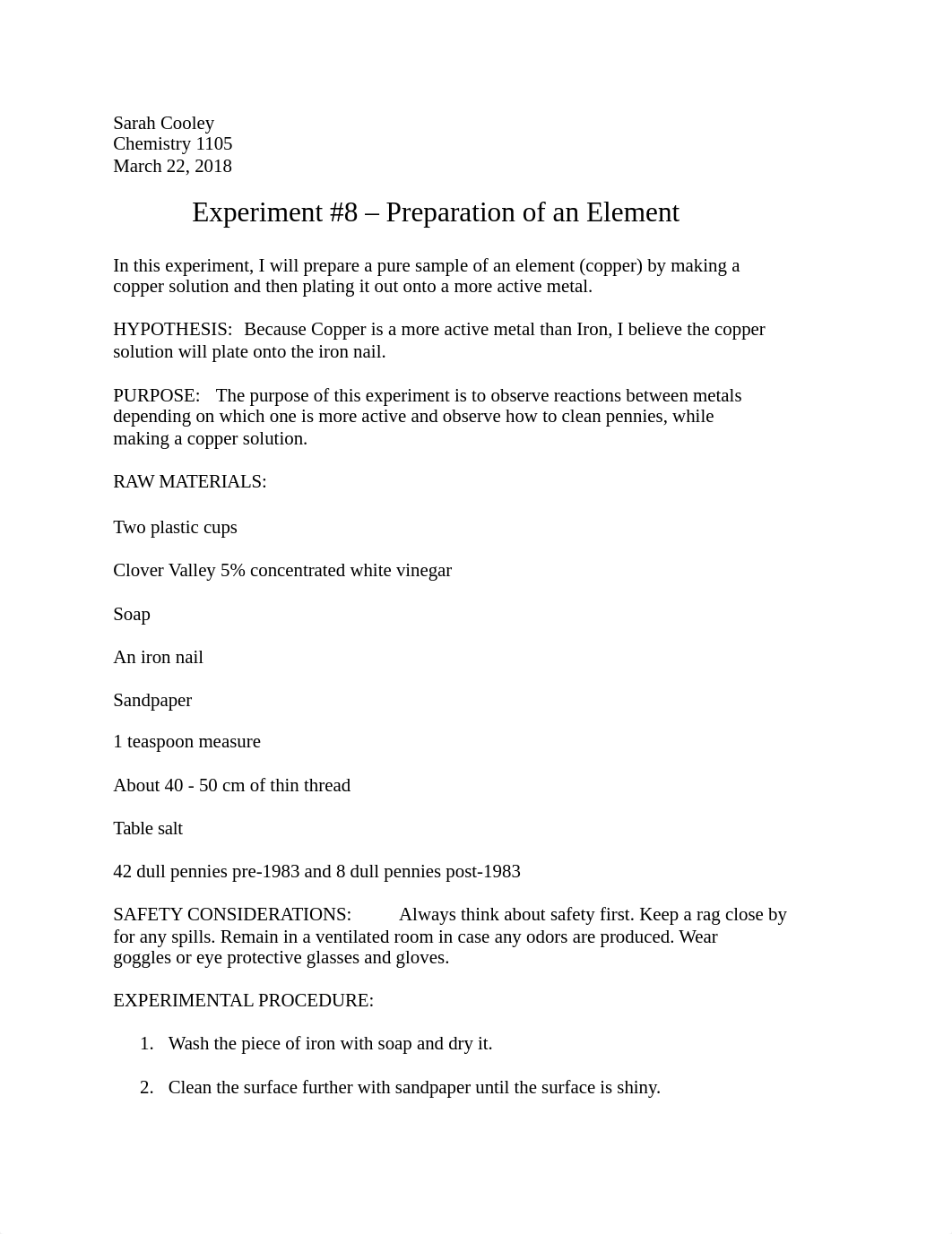 CHEM 1402-Experiment #8 Preparation of an element.doc_dxzrxx7cfz0_page1