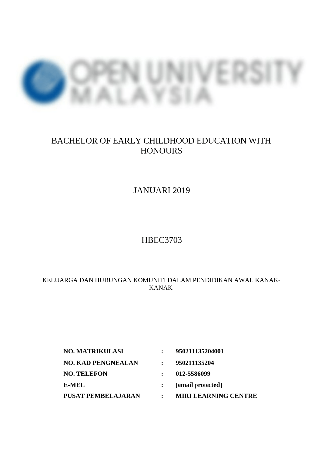 HBEC3703 KELUARGA DAN HUBUNGAN KOMUNITI DALAM PENDIDIKAN AWAL KANAK-KANAK.doc_dxzs9r394oy_page1