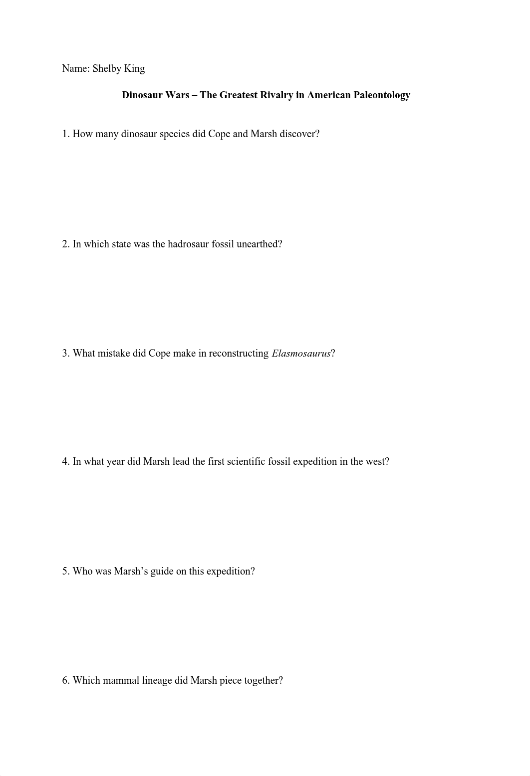 Dinosaur Wars Video Question Sheet.pdf_dy00u9l4ox7_page1