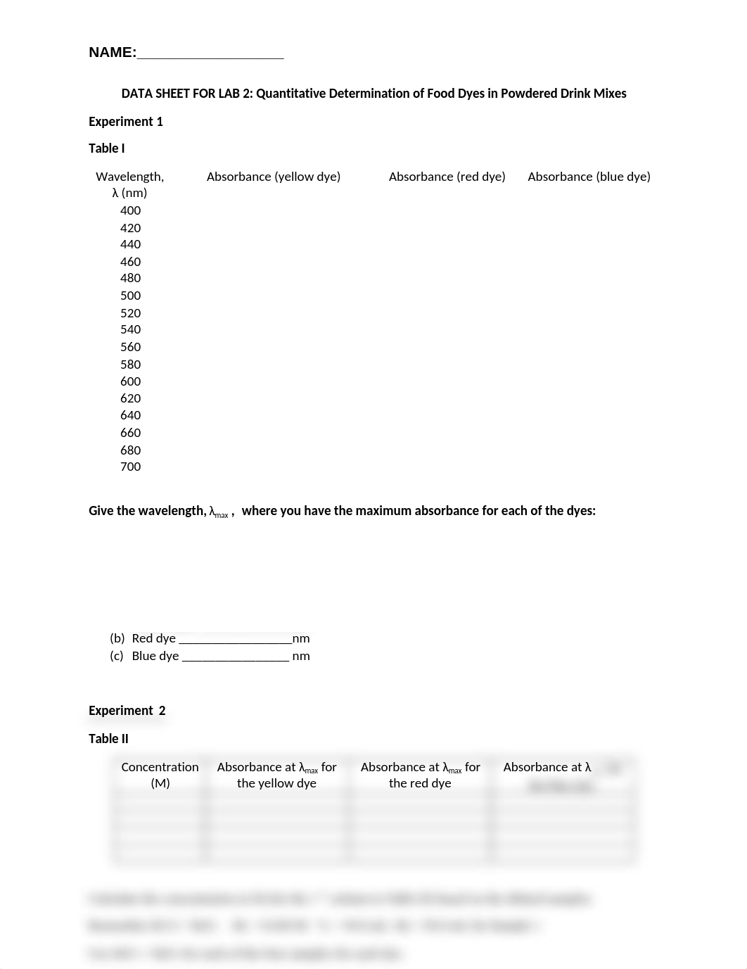 Data Sheet for Lab 2 Quantitative Determination of Food Dyes in Powdered Drink Mixes.docx_dy09thx3a94_page1