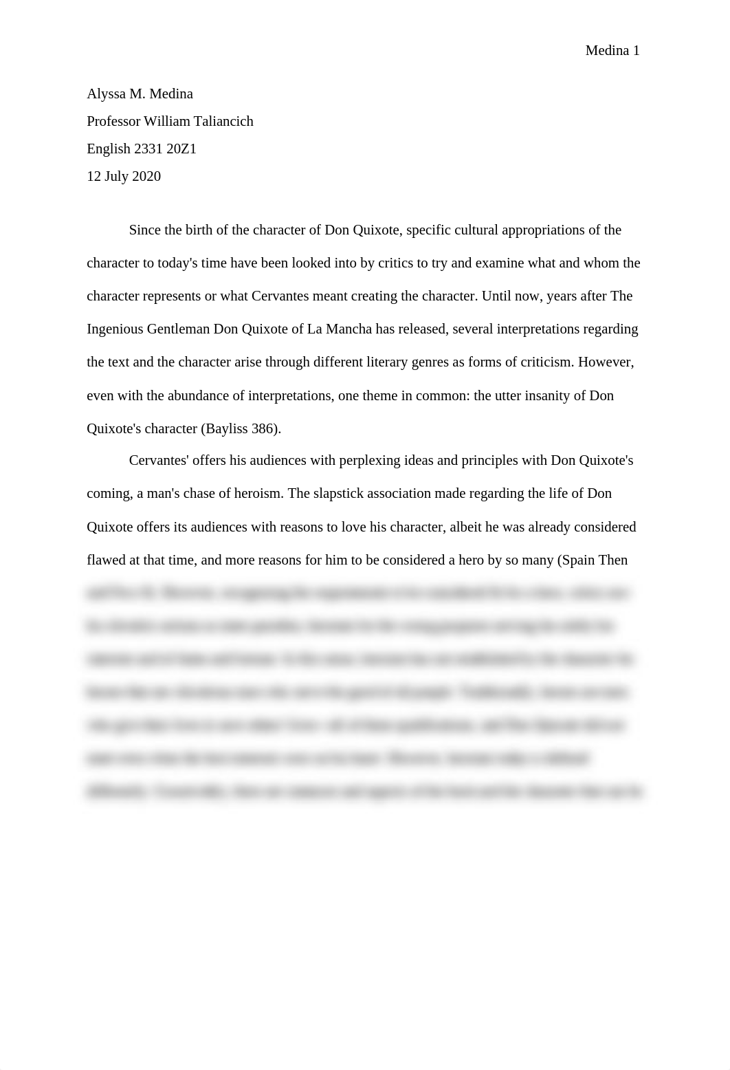 Don Quixote, a Hero Essay 2 A.M.docx_dy0d26ow1wd_page1