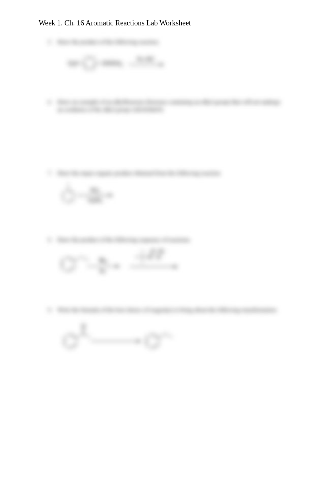 Week 1. Lab Worksheet on Ch. 16 Aromatic Reactions - student (revised 7-12).docx_dy0q3crcq0q_page2