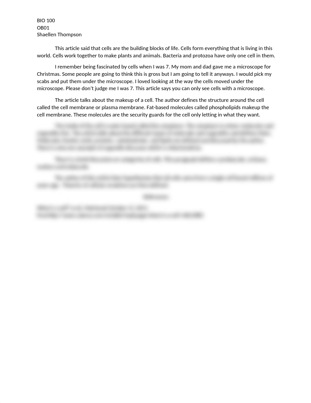 BIO 100 OB01 Week 2 Discussion Shaellen Thompson_dy1ozfm02t3_page1