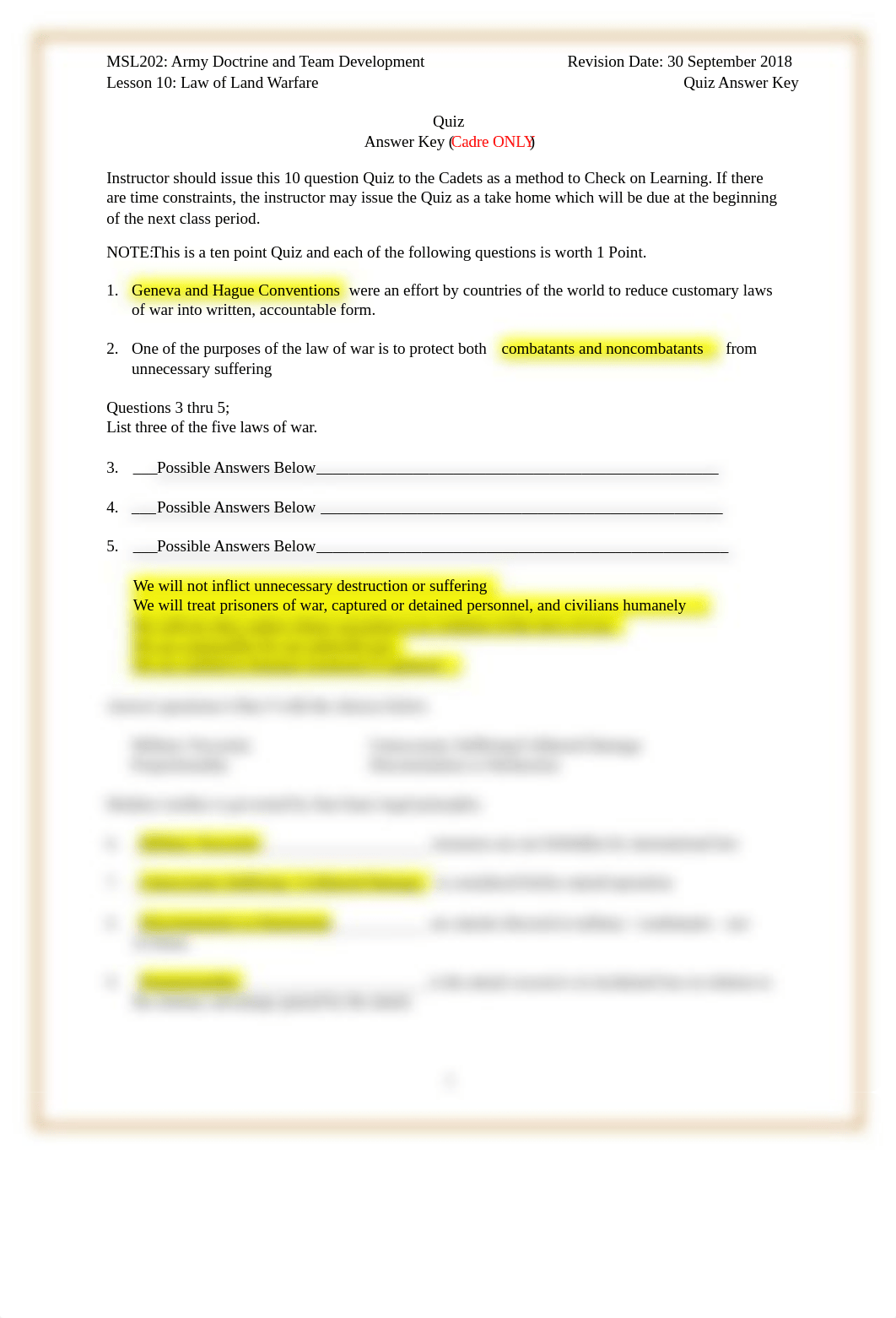 MSL202L10 Law of Land Warfare Quiz Ans Key.docx_dy24b6q7y1l_page1