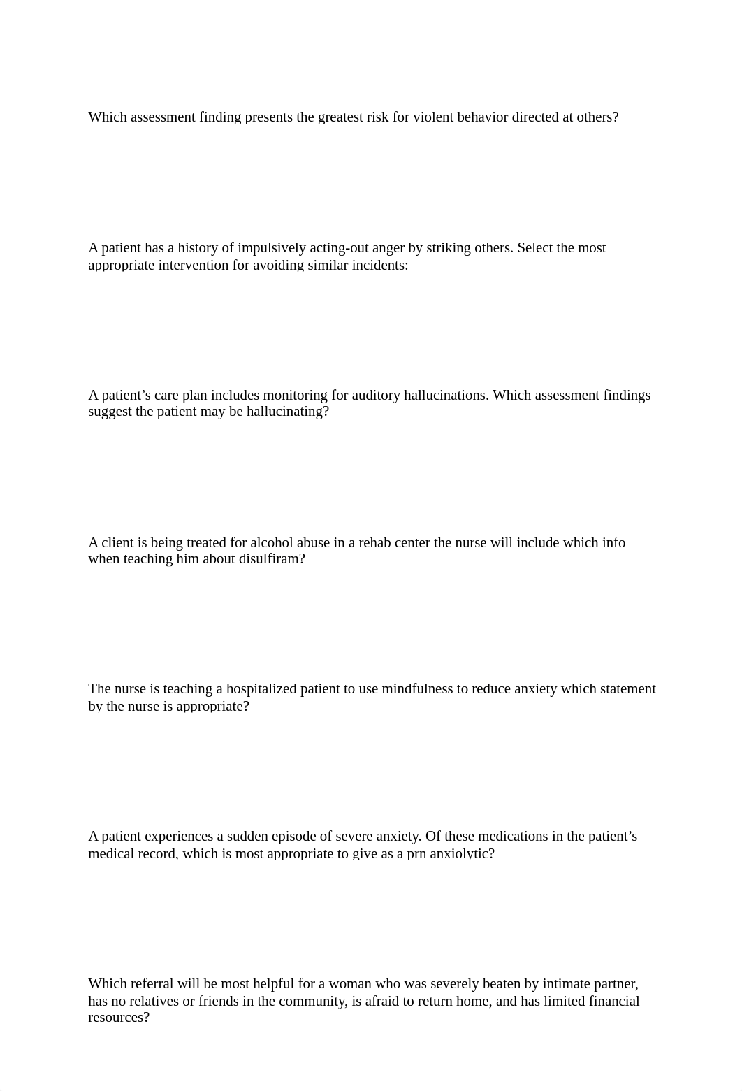 Which assessment finding presents the greatest risk for violent behavior directed at others.docx_dy27cggcoog_page1