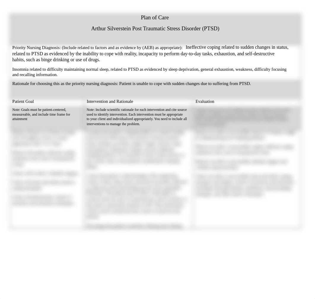 Week 1 Arthur Silverstein PTSD Nursing Care Plan.docx_dy2mnro9uln_page1