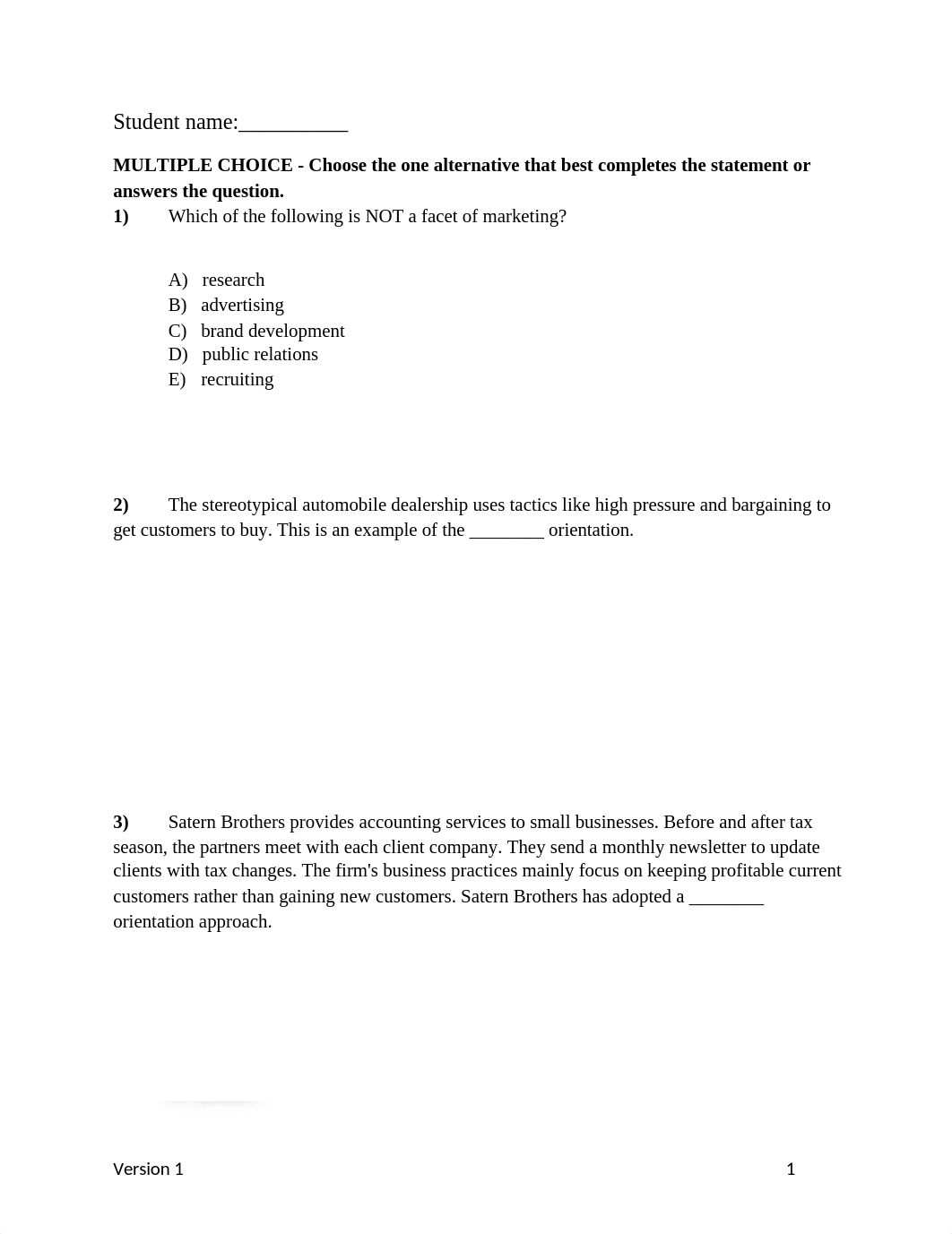 MKT 531 Exam One Sample.docx_dy2tdy37ejx_page1