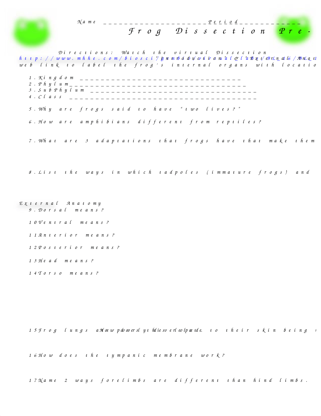 Frog Dissection Worksheet with virtual dissection.doc_dy377hgxcka_page1