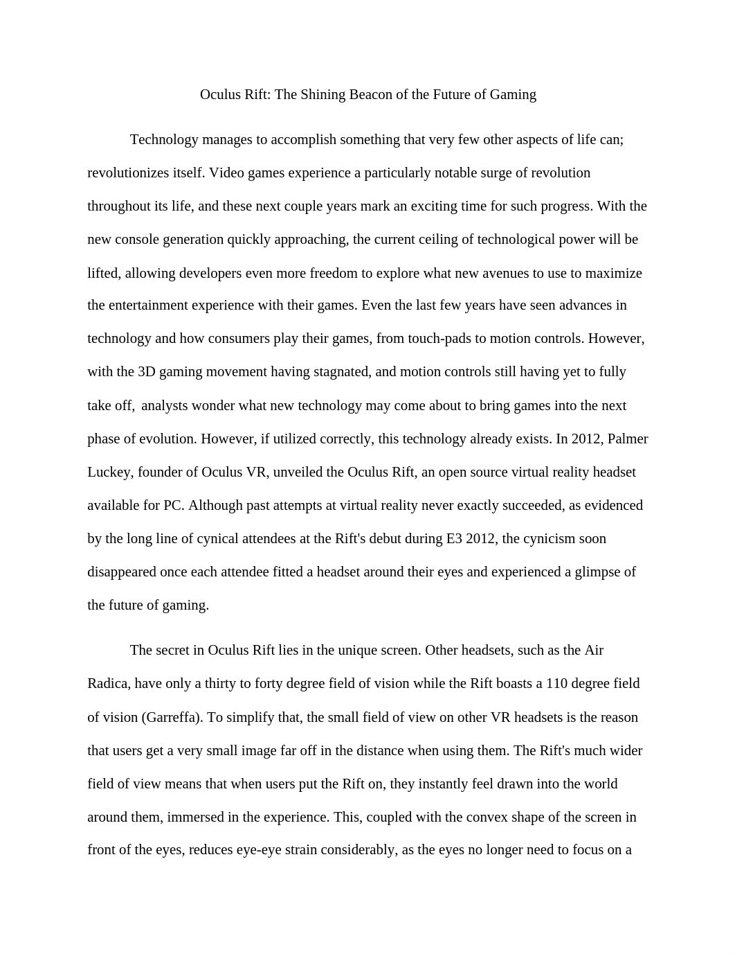 Essay Two (Oculus Rift -The Shining Beacon of the Future of Gaming)_dy4233yhrzp_page1