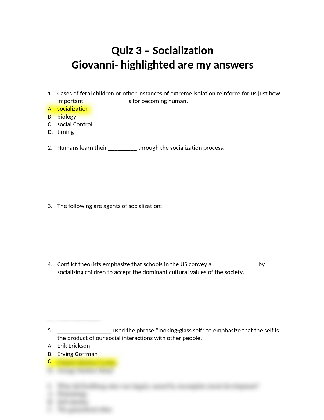 Chapter 3 Socialization Test Questions (.docx_dy49b9th34q_page1