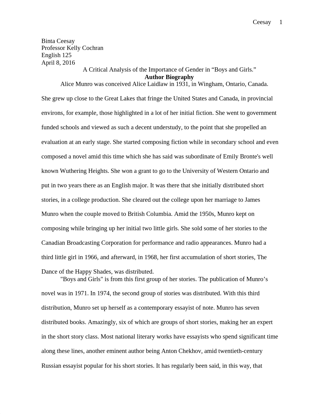 Critical Analysis of the Importance of Gender in "Boys and Girls"_dy55m10wtnw_page1