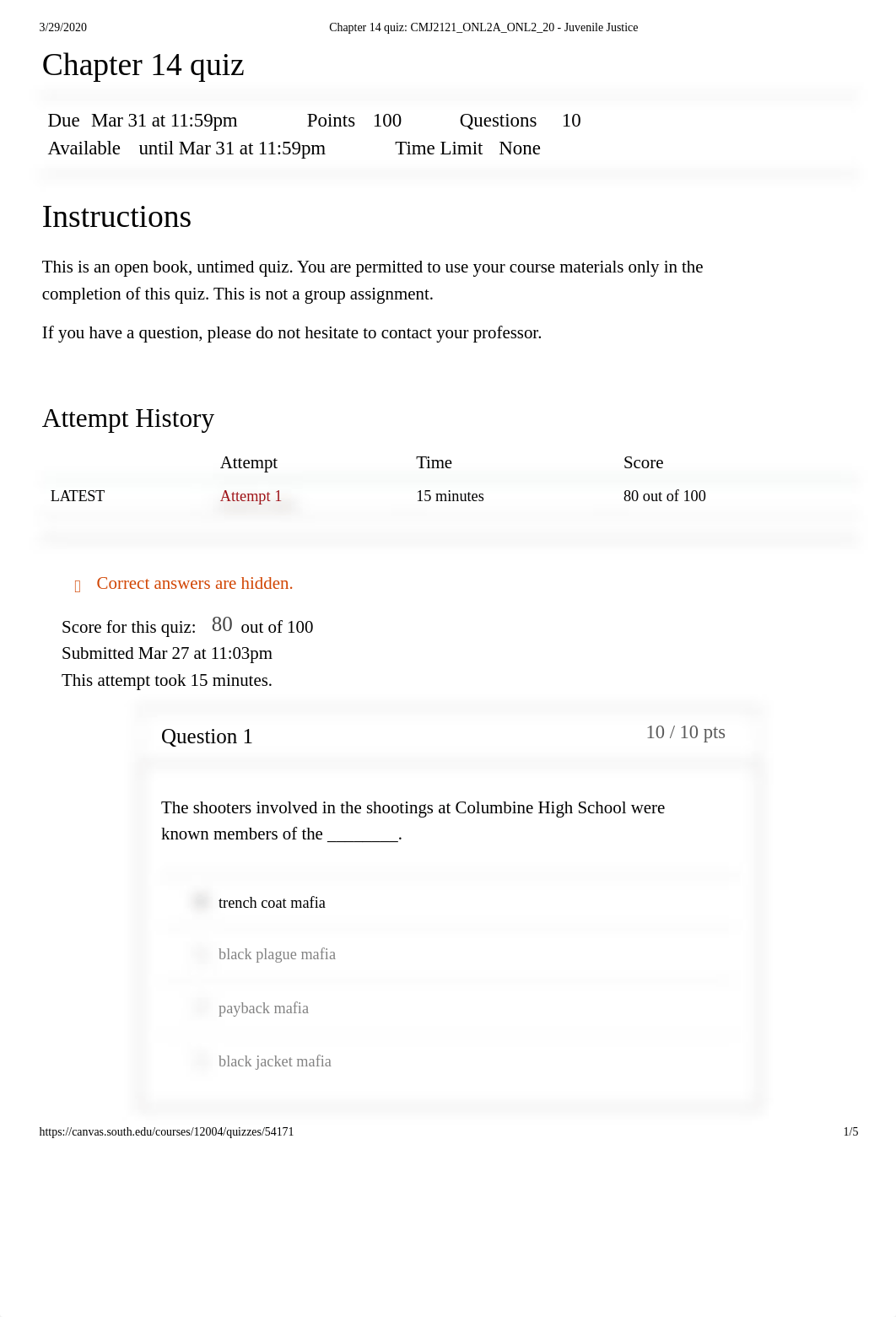 Chapter 14 quiz_ CMJ2121_ONL2A_ONL2_20 - Juvenile Justice.pdf_dy5b2xsvl0m_page1