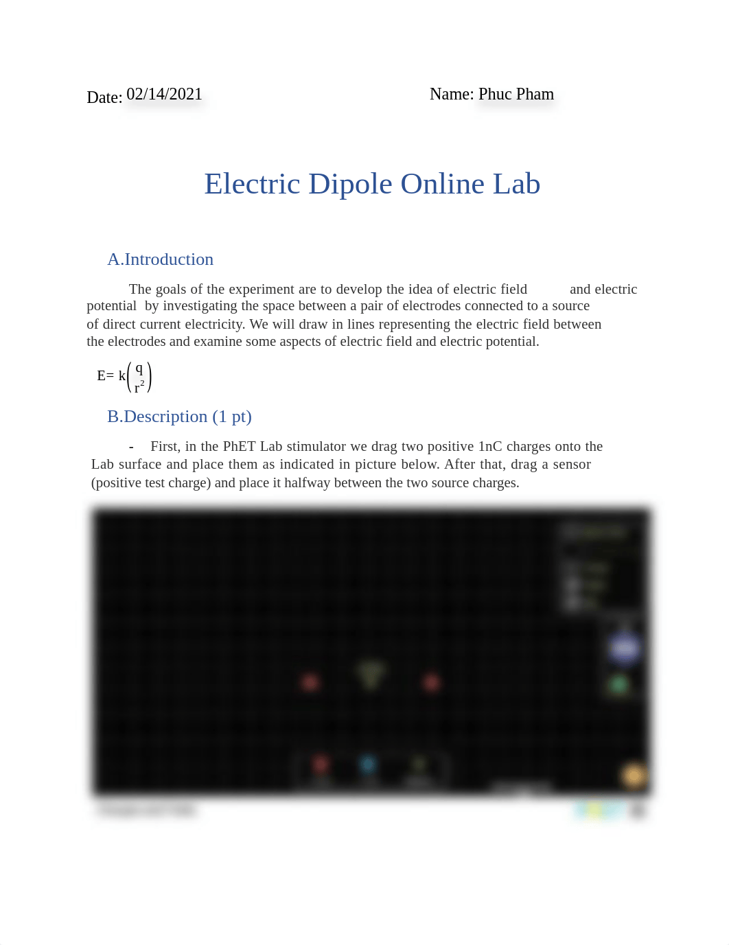 Electric Dipole Online Lab - Phuc Pham.docx_dy671re60zy_page1