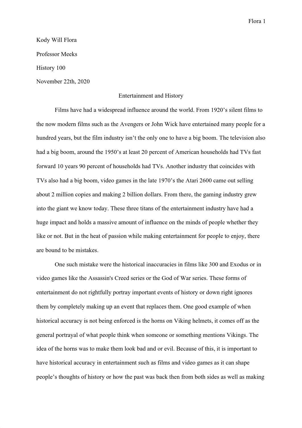 HIST 100_ Research Paper (Entertainment or example paper for Javier Gonzalez.pdf_dy6ffj4dfz8_page1