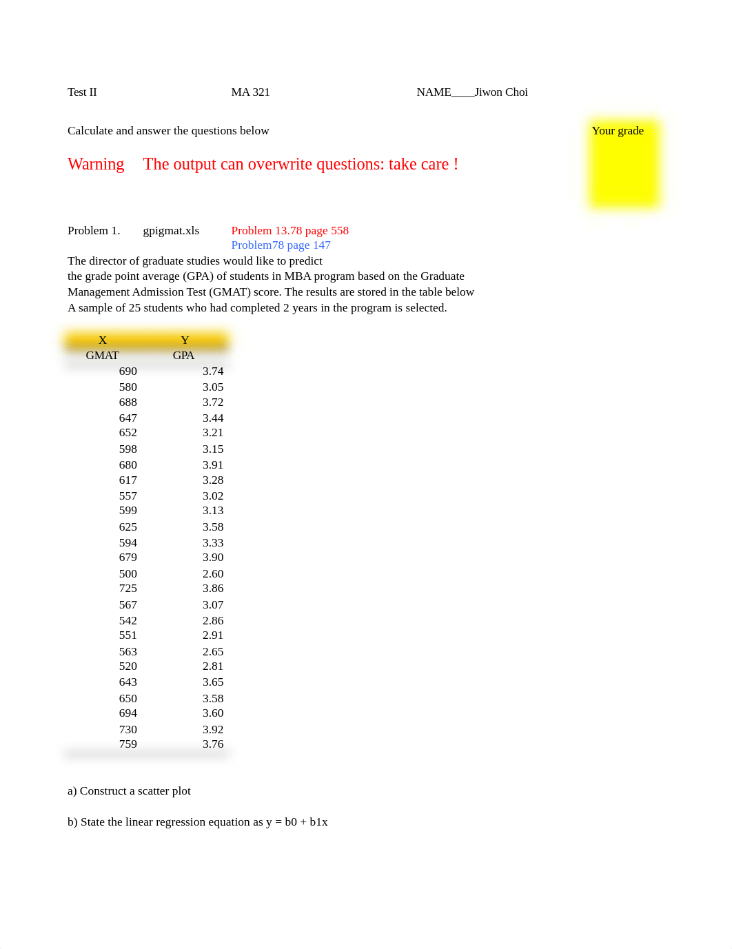 MA321OL2_JiwonChoi_test2_excel_three_problems Fall2020 85B.xls_dy6ibieup0w_page1