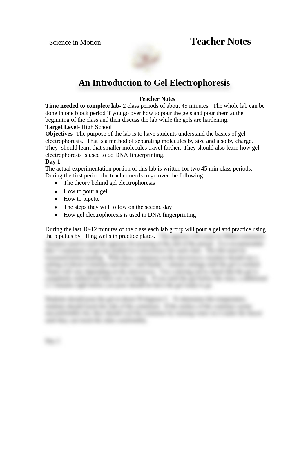 Intro Gel Electrophoresis Teacher notes_dy6kmb2f3ht_page1