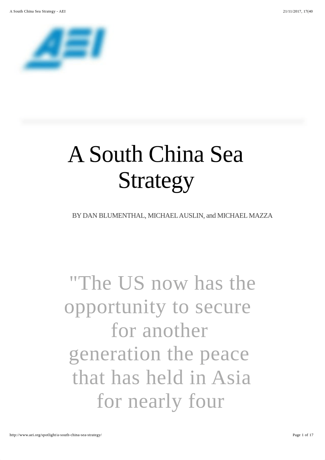 A South China Sea Strategy - AEI.pdf_dy6s1w9e7a1_page1