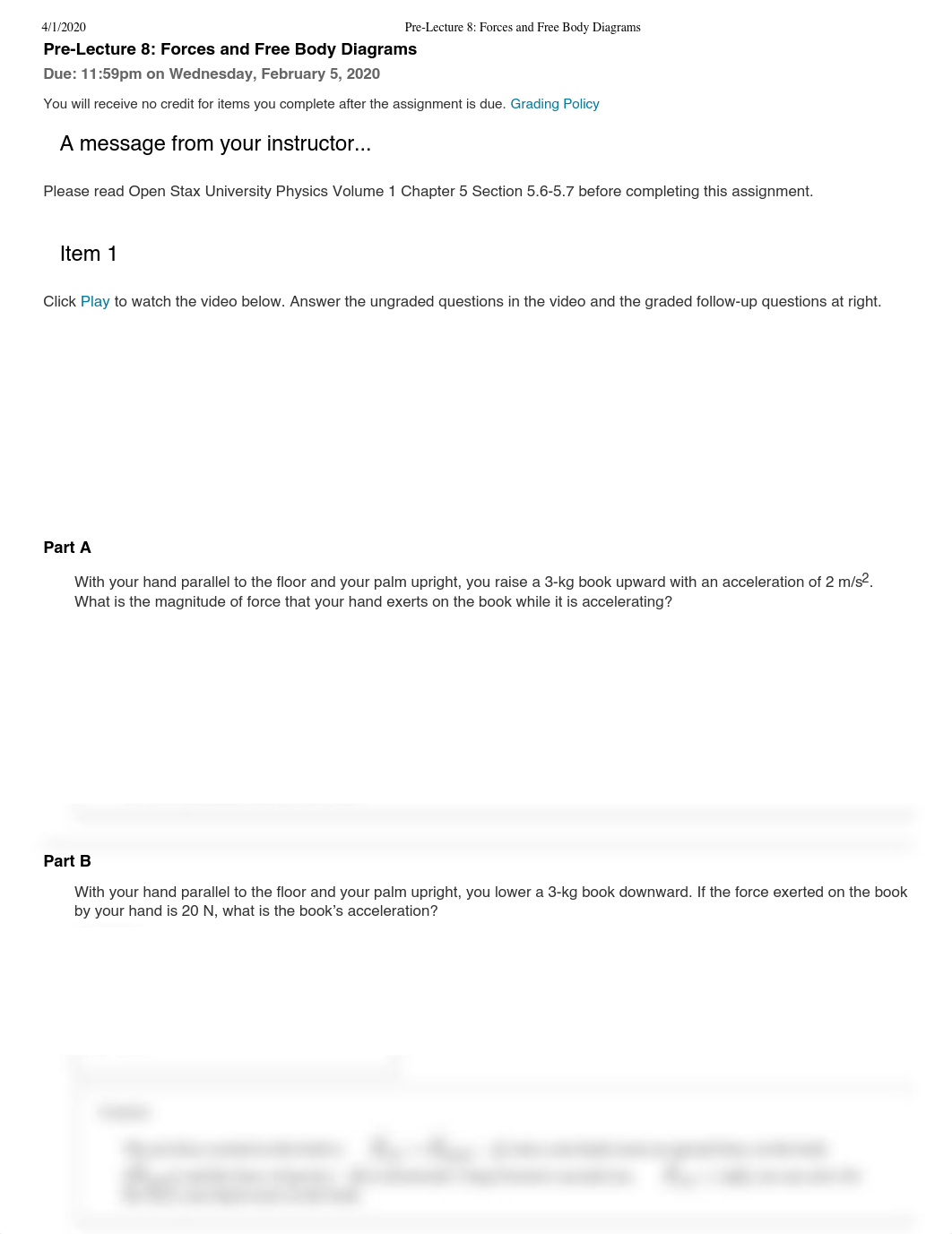 Pre-Lecture 8_ Forces and Free Body Diagrams.pdf_dy754tzk1yz_page1