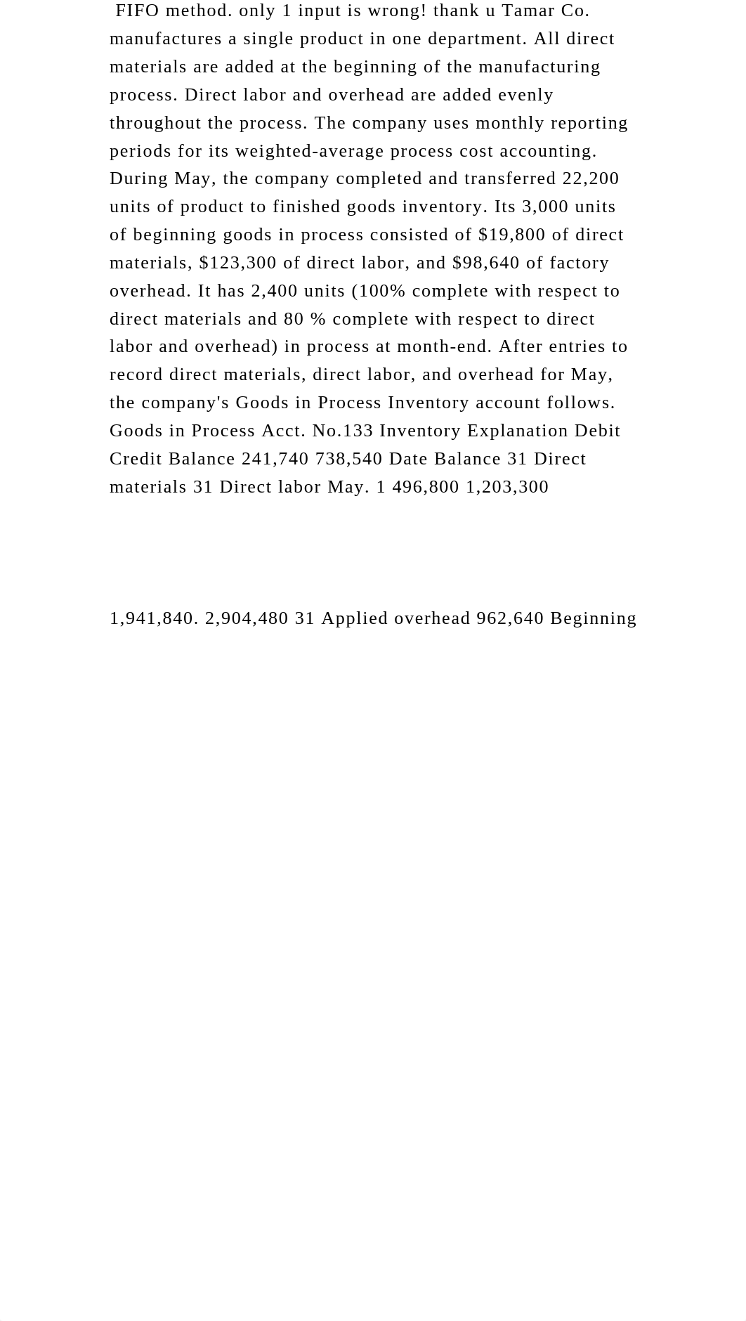 FIFO method. only 1 input is wrong! thank u Tamar Co. manufactures .docx_dy7cqu7c5a7_page2