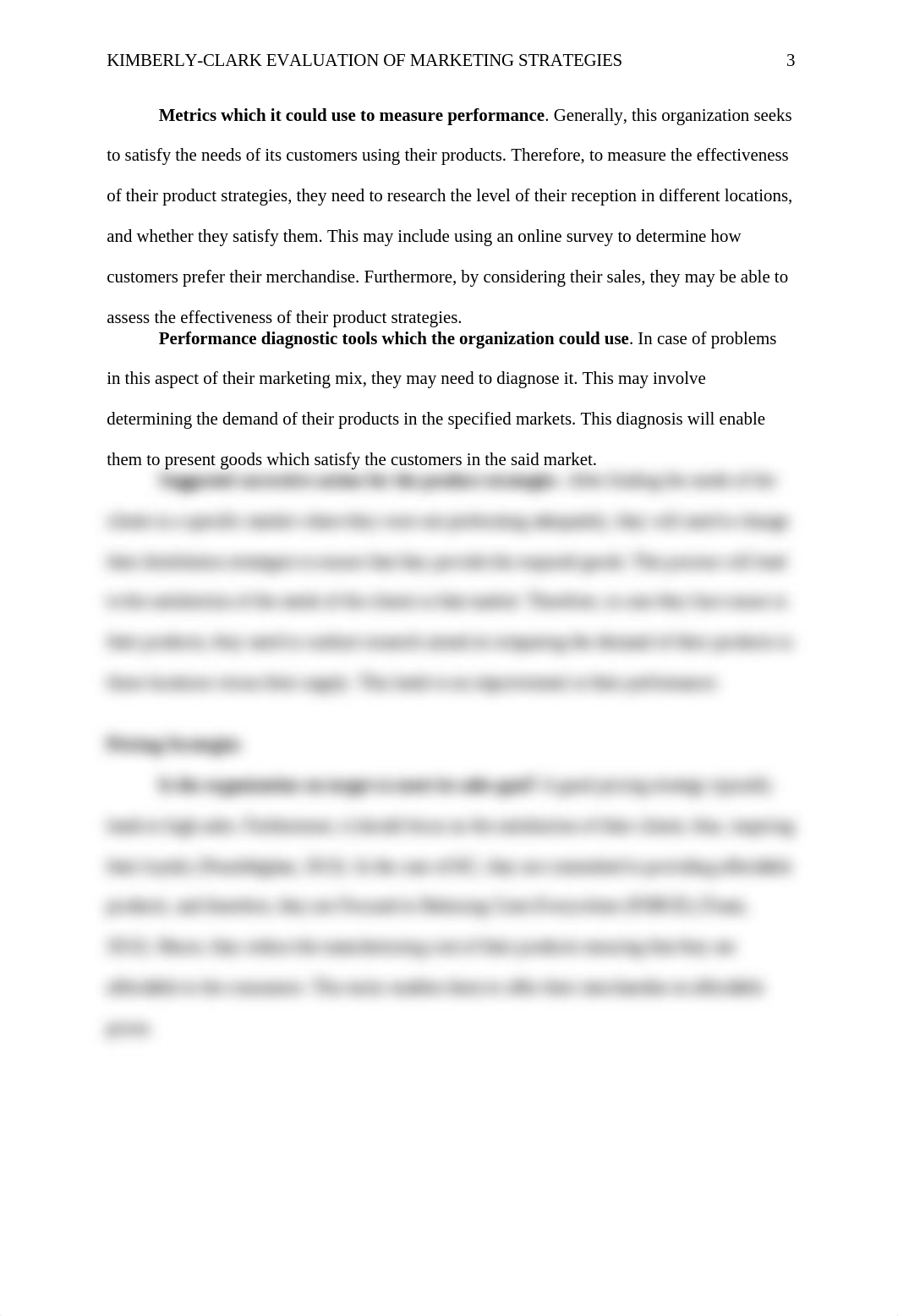 Lowe, Chante' Kimberly Clark Corporation Evaluation of Marketing Strategies.doc_dy7utimakco_page3