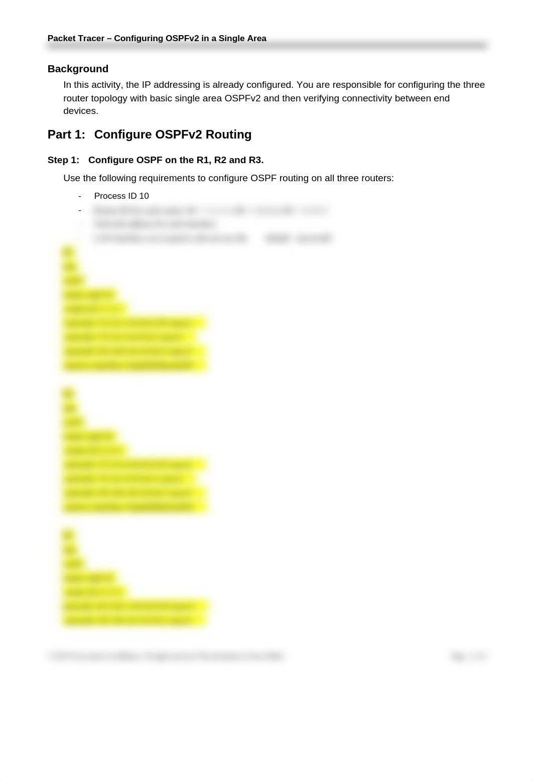 8.2.2.7 Packet Tracer - Configuring OSPFv2 in a Single Area Instructions.docx_dy8qx74ir35_page2