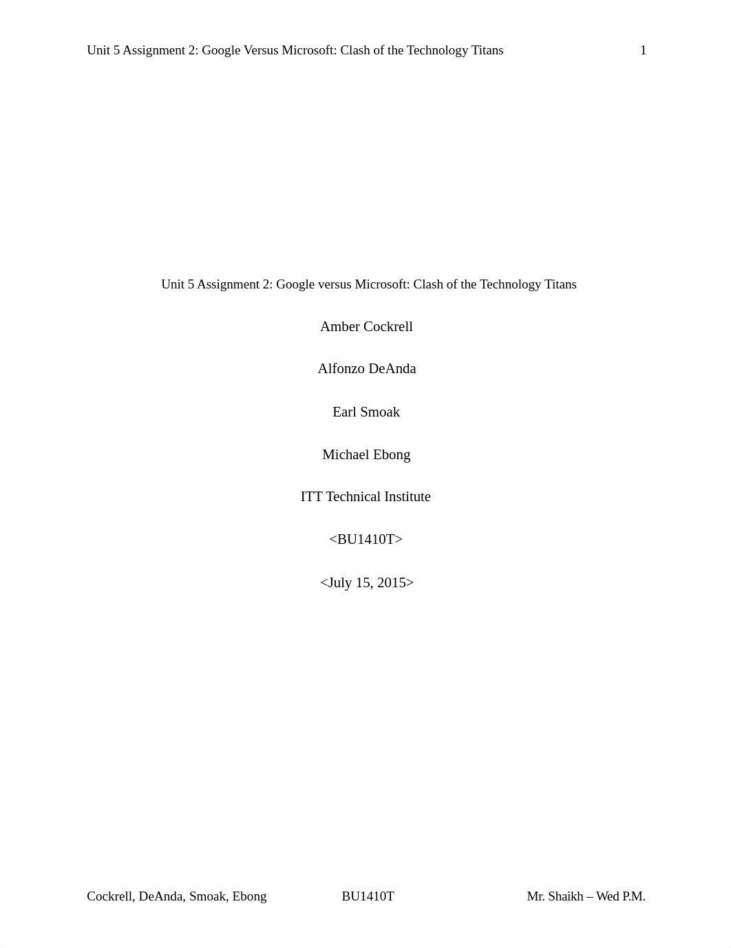 Unit 5 Assignment 2. Google vs Microsoft. Clash of Tech Titans.docx_dy92kajhb4i_page1