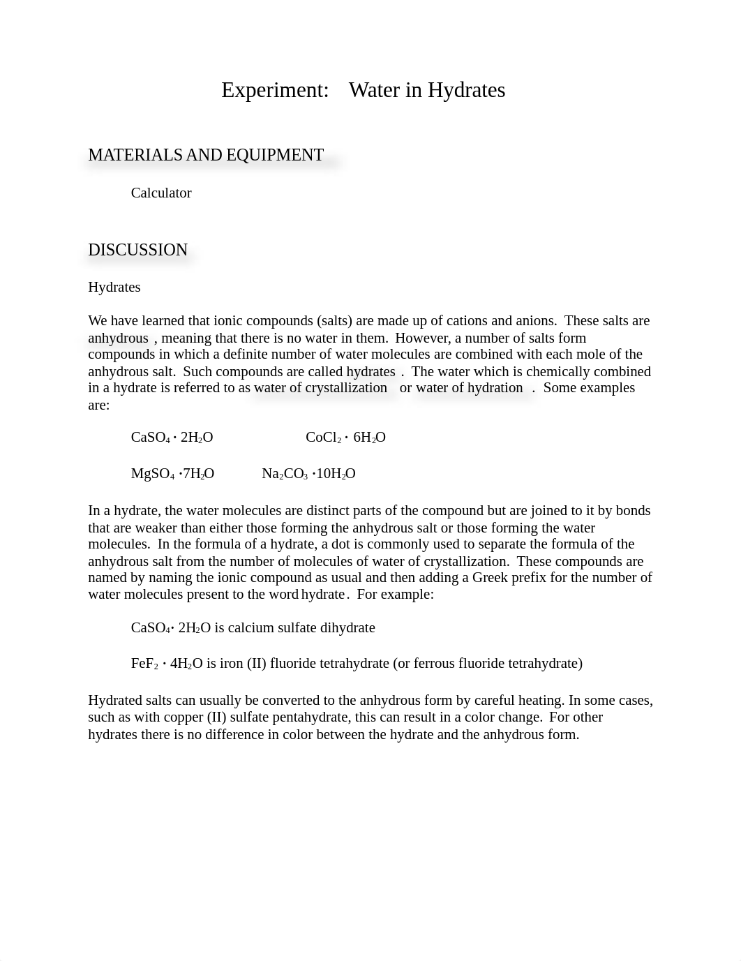 CHM-101 Experiment 4 Water in Hydrates (Jordan Massini).doc_dyab8c43jrp_page1