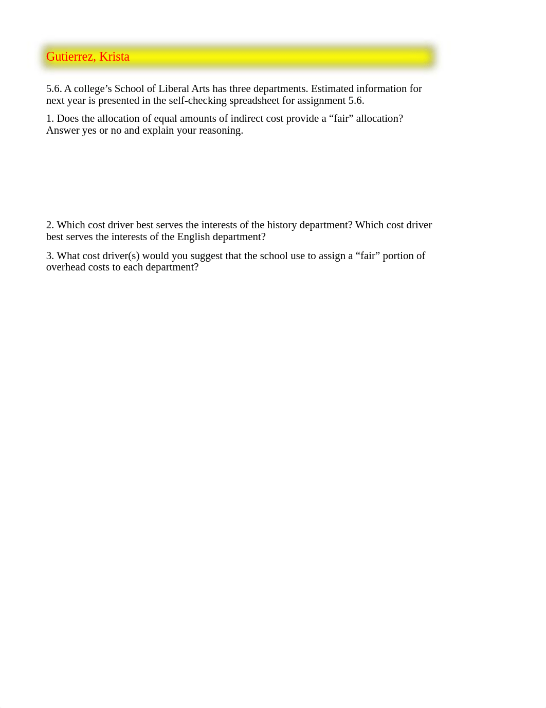 Budget Tools 2e Module 05 Cost Allocation 5.6 (Self Checking%29 (2015-d) Module 5 Week 5 Gutierrez,_dyax9a8i823_page1