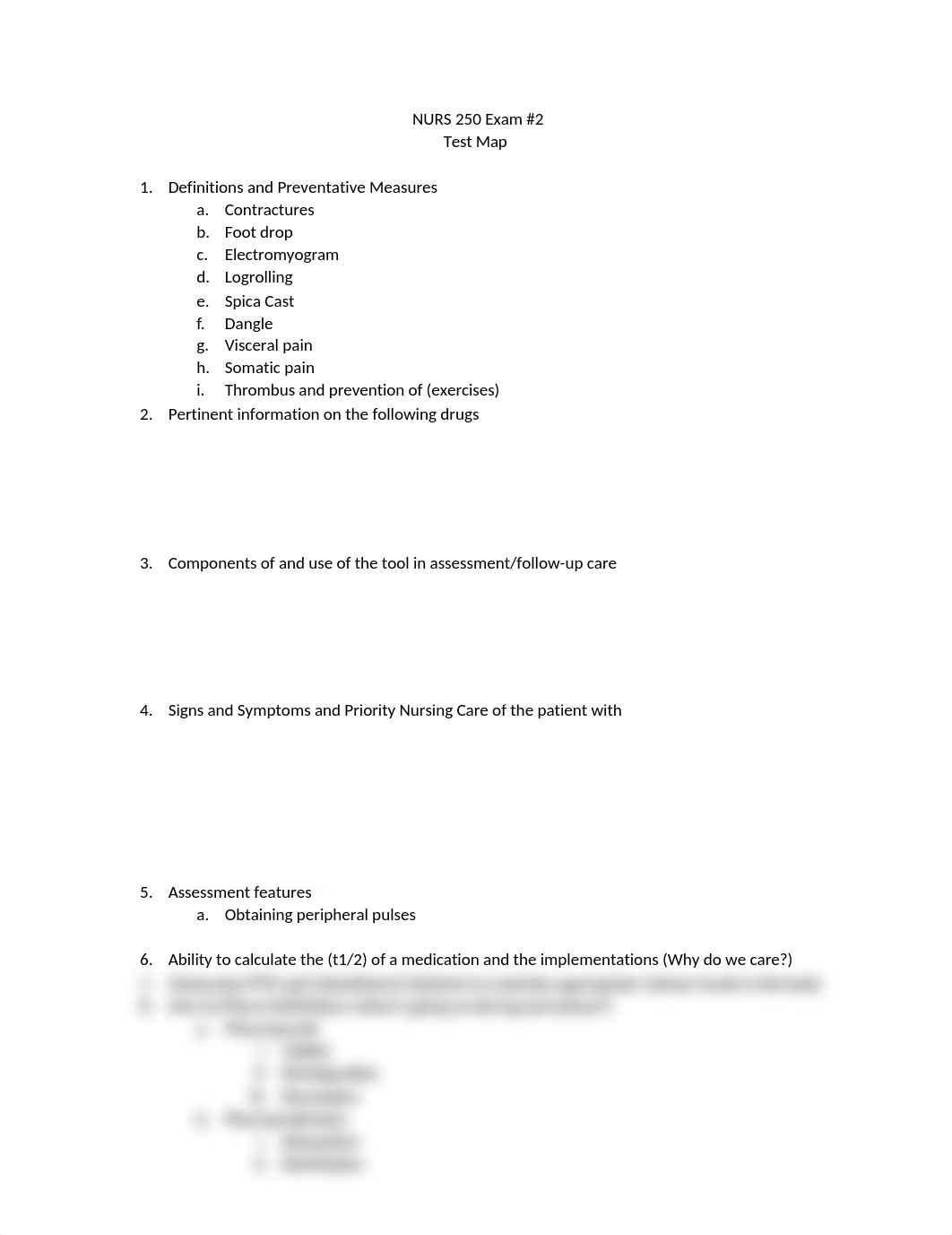 NURS 250 Exam 2 Test Map .docx_dyb3kyqz19u_page1