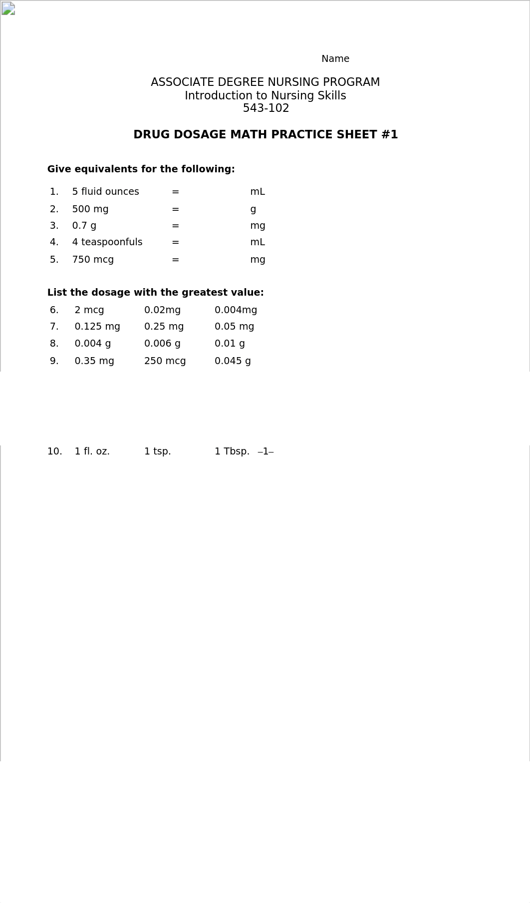 Drug Dosage Calculation Practice Test 1(1).doc_dyb5ogw3bzm_page1