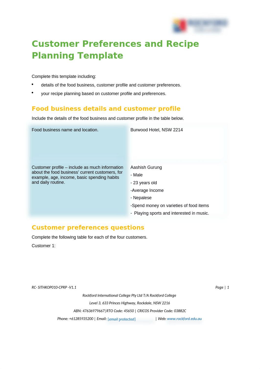 SITHKOP010 Customer Preferences and Recipe Planning Template.docx_dyb87uvgvm2_page1